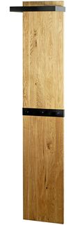 Wandgarderobe >54337< in eiche, schwarz, Massivholz, Metall - 35x175x25 (BxHxT)