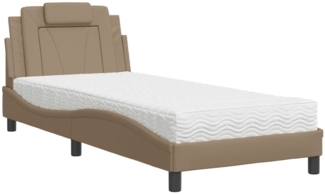vidaXL Bett "Viana" mit Matratze Cappuccino-Braun 80x200 cm Kunstleder 3208758