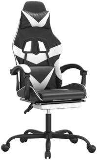 vidaXL Gaming-Stuhl mit Fußstütze Drehbar Schwarz & Weiß Kunstleder 349560