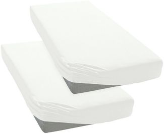 OTTO home Spannbettlaken PHYSALIS Comfort, Jersey, Gummizug: rundum, (2 Stück), Baumwolle 150 g/m², Matratzen bis 20 cm Höhe, Bettlaken, Spannbetttuch