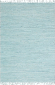 my home Teppich Ares, rechteckig, Höhe: 5 mm, Uni Farben, handgewebt, mit Fransen, reine Baumwolle, waschbar, Läufer