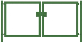 Gartentor / Doppelfügeltor elektrisch Premium (2-flügelig) symmetrisch für senkrechte Holzfüllung grün Breite 500 cm x Höhe 160 cm