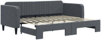 vidaXL Tagesbett Ausziehbar Dunkelgrau 90x200 cm Samt 3197064