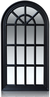 Savile Französischer Fensterspiegel Holzrahmen 86x46 cm Schwarz