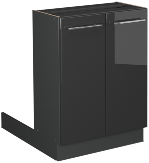 Kücheninsel Fame-Line Anthrazit Hochglanz 60 cm ohne Arbeitsplatte Vicco