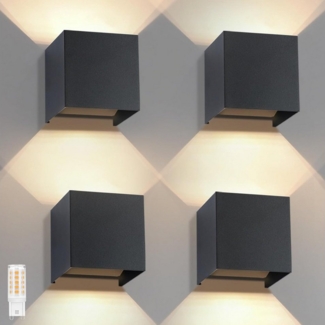 Nettlife Wandleuchte 4ER G9 Warmweiß Wandleuchte, LED fest integriert