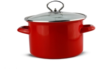 Schäfer Ø 20 cm Bratentopf 2,5 Liter Brat-Kochtopf Brattopf 12381 Metallic-Rot