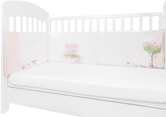 Kikkaboo Babybett Nestchen für Babybett 120x60 cm, Bettumrandung 180x35 cm beige
