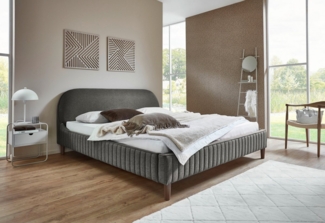 ATLANTIC home collection Polsterbett Madita, 180x200cm, mit organischer Kopfteilform, luxuriös gepolstertes Kopfteil, Bezugstoff mit einem feinen Relief