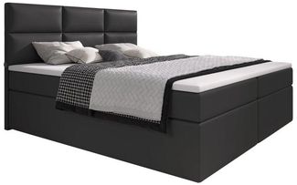 Boxspringbett Carre mit USB-Anschluss 160x200 Schwarz H4 (100kg+)
