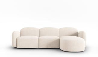 Micadoni Ecksofa Blair 4-Sitzer Rechts Chenille Hellbeige Melange