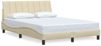 vidaXL Bettgestell ohne Matratze "Hanko" Creme 140x190 cm Stoff 3310389