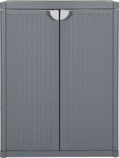 vidaXL Gartenschrank Grau 65x45x88 cm PP Rattan-Optik 364062