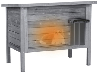 COSTWAY Tierhaus, Katzenhaus, Katzenhütte, Winterfest, mit Dach, Tür, Outdoor