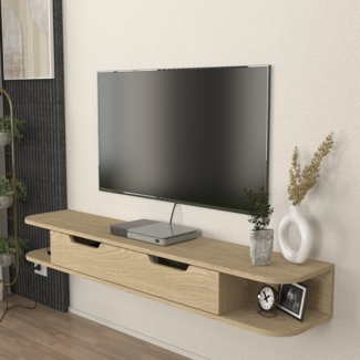 TV-Lowboard hängend Karjali 150x30x19 cm Eicheoptik [en. casa]