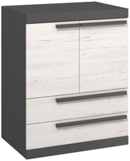 Kommode TREND Sideboard 80cm grau graphit kiefer andersen MDF
