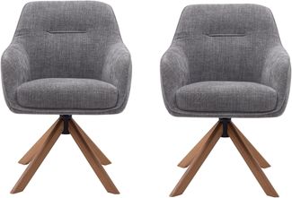 Armlehnstuhl >Avola< (2er-Set) in graphit, 360° drehbar, Federkern - 57x87x65 (BxHxT)