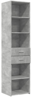 vidaXL Highboard Betongrau 45x42,5x185 cm Holzwerkstoff 3281451