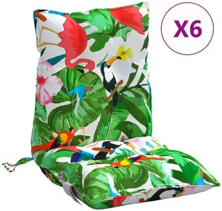 vidaXL Niedriglehner-Auflagen 6 Stk. Mehrfarbig Oxford-Gewebe 377724