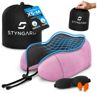 Styngard Nackenkissen Reisekissen, aus Memory-Foam inkl. Schlafmaske und Ohrstöpsel