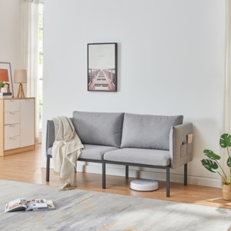 2-Sitzer-Sofa Kamar 69x158x63 cm Grau [en. casa]