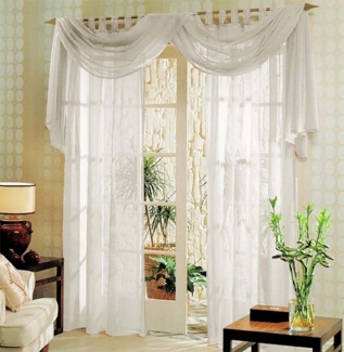 Gardinenbox Gardine (3 St), Schlaufen, transparent, Voile, Voile komplett Gardinen Set 3 teilig