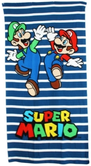 Super Mario Strandtuch Super Mario Luigi Kinder Mikrofaser Badetuch 70x140 cm