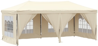 vidaXL Partyzelt Faltbar mit Seitenwänden Creme 3x6 m 93543