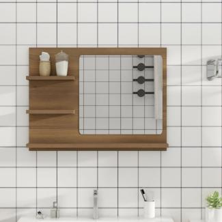 vidaXL Badspiegel Braun Eiche-Optik 60x10,5x45 cm Holzwerkstoff 815662