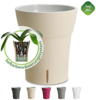 Happy plants Blumentopf Dali-Dea - Selbstbewässernder Orchideentopf, Mattoptik, rund, leichtgewichtig