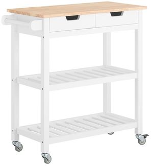 SoBuy FKW68-WN Kücheninsel, MDF, Lackiert, Weiß, 84 x 89 x 39 cm