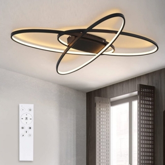 ZMH LED Deckenleuchte Wohnzimmer Dimmbar mit Fernbedienung Deckenlampe Modern Flur, Augenschutz, LED fest integriert, 3000-6500K, 75W Innen Schlafzimmerlampe