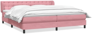 vidaXL Boxspringbett mit Matratzen Rosa 180x220 cm Samt 3317918