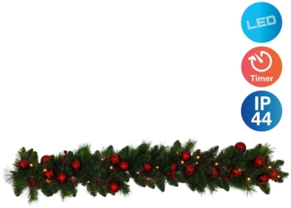 näve LED-Girlande Noel, Batteriefach mit Ein- / Ausschalter, inkl. Timer (6on/18off)