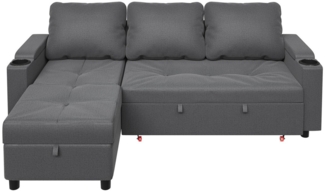 HOMALL Ecksofa Multifunktionaler Stauraum Ausziehbares L-förmiges Schlafsofa, Ausgestattet mit 2 Becherhaltern, 1 Seitentaschen, 1 internes Staufach,Haustierfreundlich