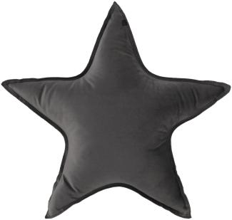 Overseas Star Kissen, Velours, 100% Polyester in Anthrazit, 50 x 50 cm