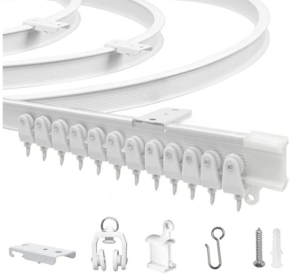 Coonoor Gardinenschiene Biegbares Vorhangschienensystem, Flexible Kurven-Schienen, Deckenmontage, Ideal für verschiedene Fensterformen