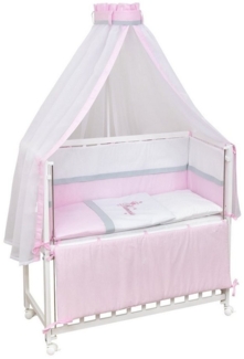 Baby-Delux Beistellbett Babybett Princess, Stillbett 90x40 weiß höhenverstellbar, Matratze inkl. komplett Set