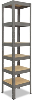 shelfplaza PRO 200x50x50 cm Schwerlastregal in grau mit 6 Böden und 166 kg Traglast pro Boden