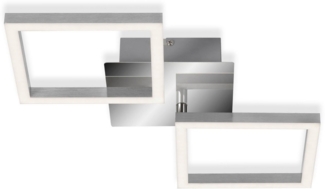 Briloner Leuchten LED Deckenleuchte drehbar, 12 Watt, 1000 Lumen, 3. 000 Kelvin, Deckenlampe chrom-silberfarbig, W, 470 x 226 x 73 mm (LxBxH)