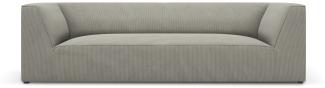 Micadoni 3-Sitzer Sofa Ruby | Bezug Light Grey | Beinfarbe Black Plastic