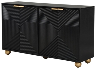 Ulife Kommode Sideboard mit vier geformten Türen, verstellbaren Innenböden (1 St), Metallgriffen und kugelförmigen Beinen, H: 71.5/B: 120/T: 35cm