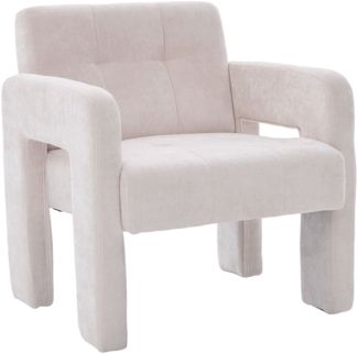 LVHOM Sessel Skandinavischer Stil, Polstersessel Cordstoff, Relaxsessel Einzelsessel Loungesessel, für Wohnzimmer, Büro, Schlafzimmer, Beige
