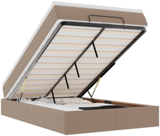 vidaXL Ottoman-Bett mit Matratze Cappuccino-Braun 120x190cm Kunstleder 3311030