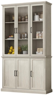 FUFU&GAGA Küchenbuffet 180*80*40cm, MDF+Glas, Weiß