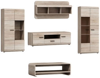 Wohnzimmer-Set Link Wohnwand 5-teilig inkl. LED