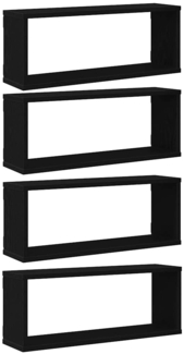 vidaXL Wandregale mit Regal 4 pcs Schwarz Eichen-Optik 60 x 15 x 23 cm 862646