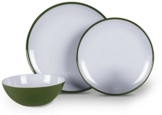 Kampa Dometic Geschirr-Set Melamingeschirr Campinggeschirr Set 12-teilig 4 Personen Fern Green