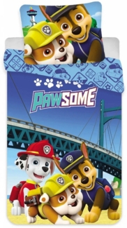 PAW PATROL Babybettwäsche Paw Patrol Chase Baby Bettwäsche 2tlg Set 100x135 40x60 cm, 2 teilig, 100% Baumwolle