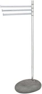 WENKO PEBBLE Handtuchhalter, Grau, mit 3 Armen, stehend